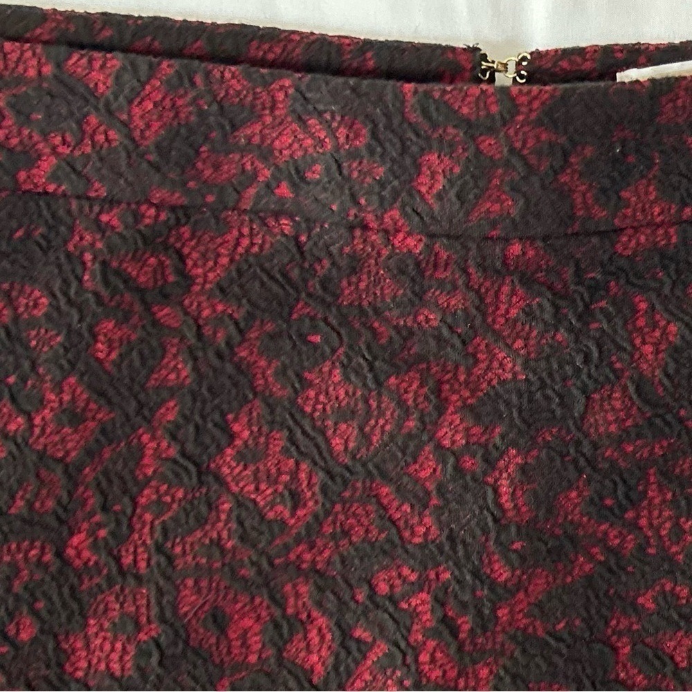 Michael Kors Red Black Lace Print Pencil‎ Skirt L Whimsygoth Coquette Gothic - Picture 12 of 12